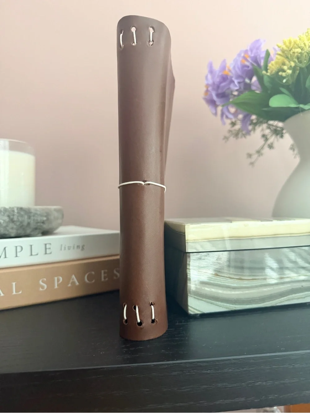 Classic Brown Leather A5 Journal with Elastic Closure